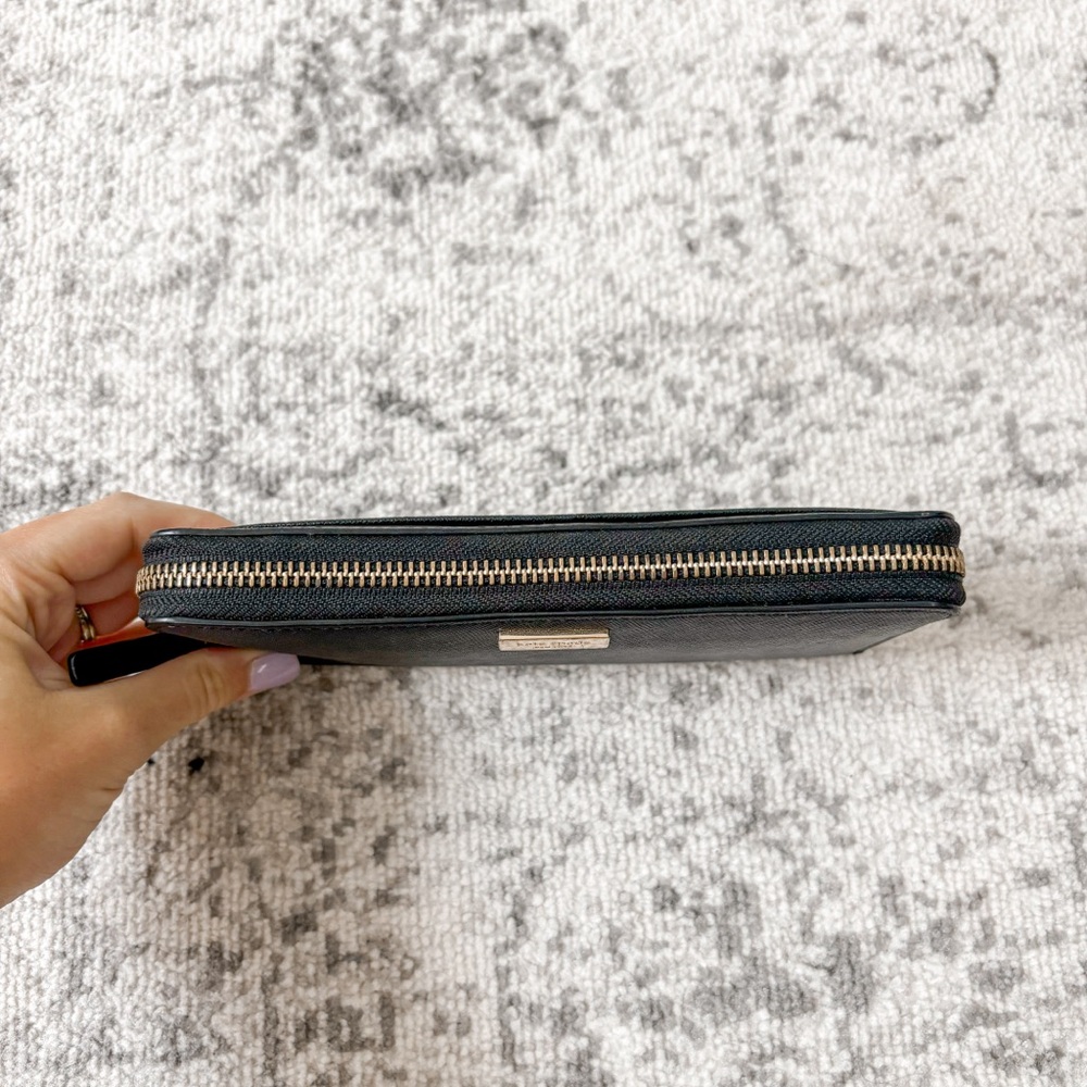 Kate Spade Black Leather Continental Zippered Wallet - Picture 9 of 10